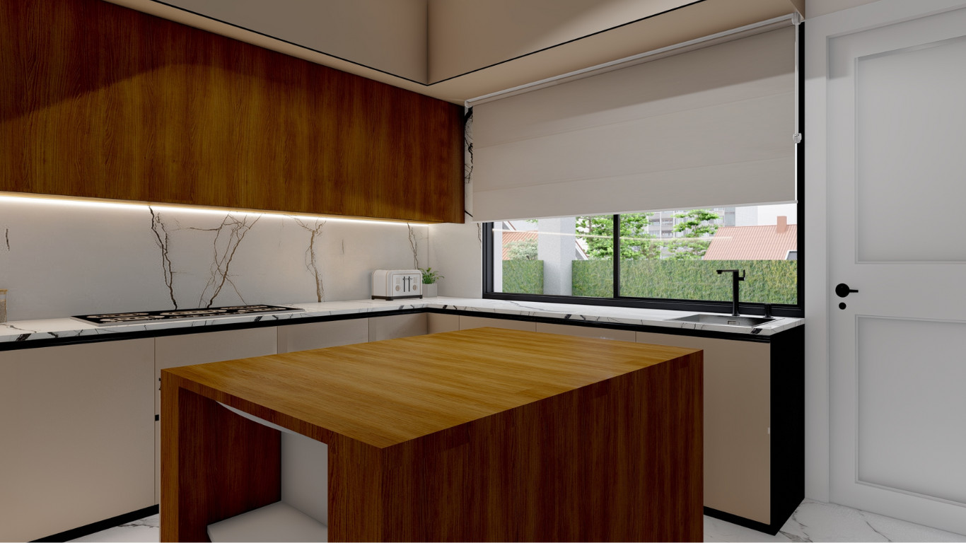 Mid-Century Modern Kitchen Space in Uxbridge