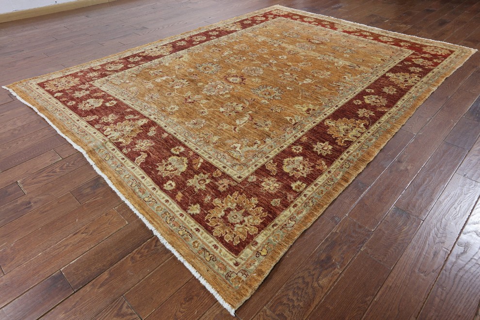 Chobi Peshawar Oriental Rug, 8'x9'10", 8' 0" x 9' 10" Traditional