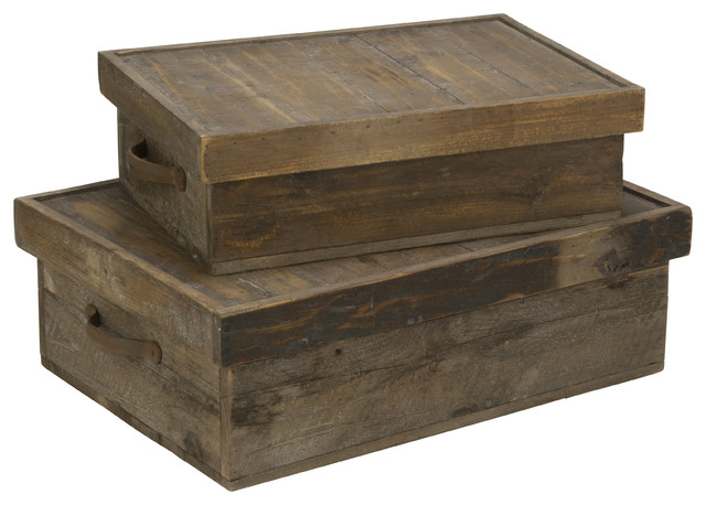 large wooden storage boxes with lids