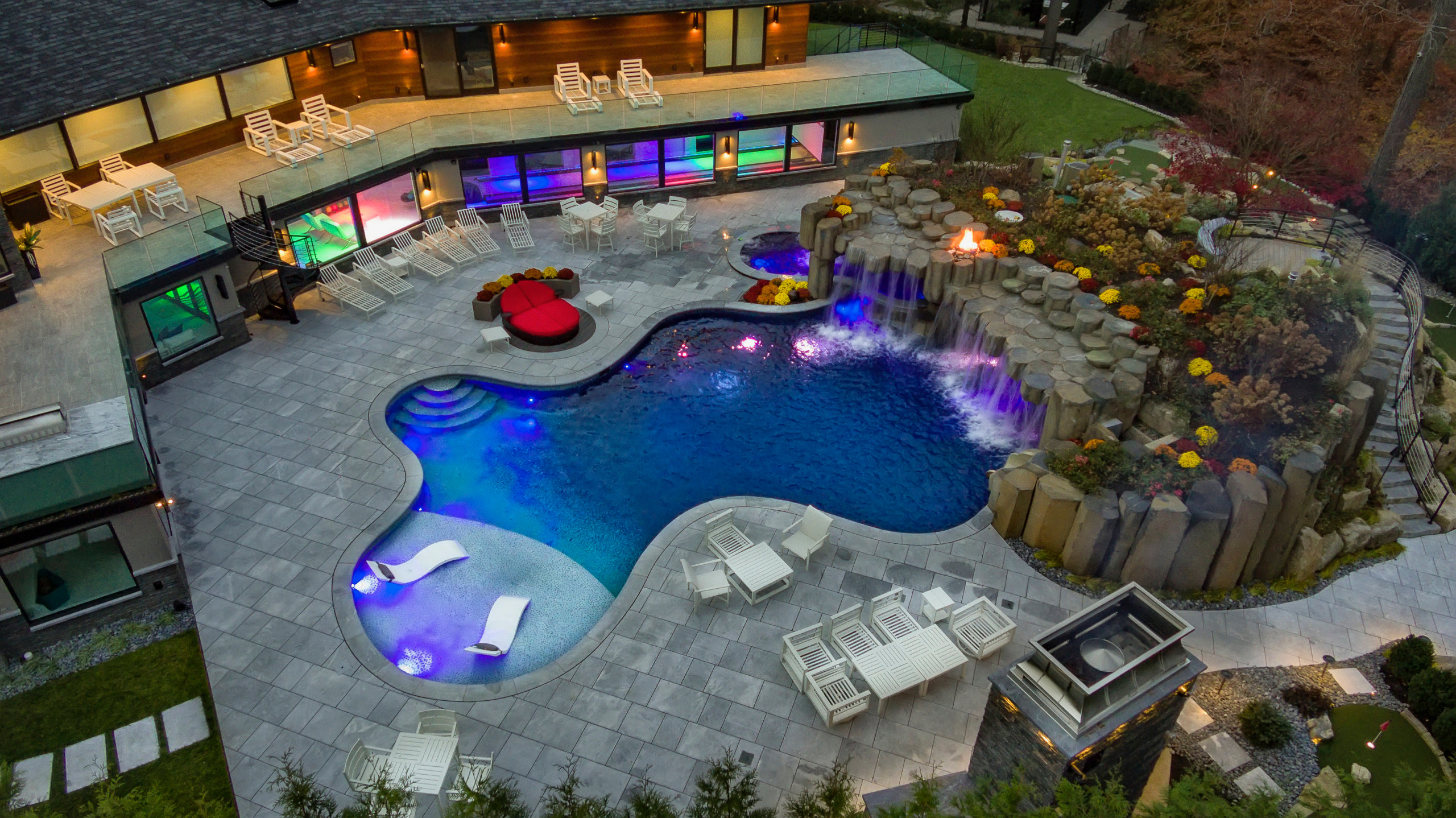 Backyard patio and lighting