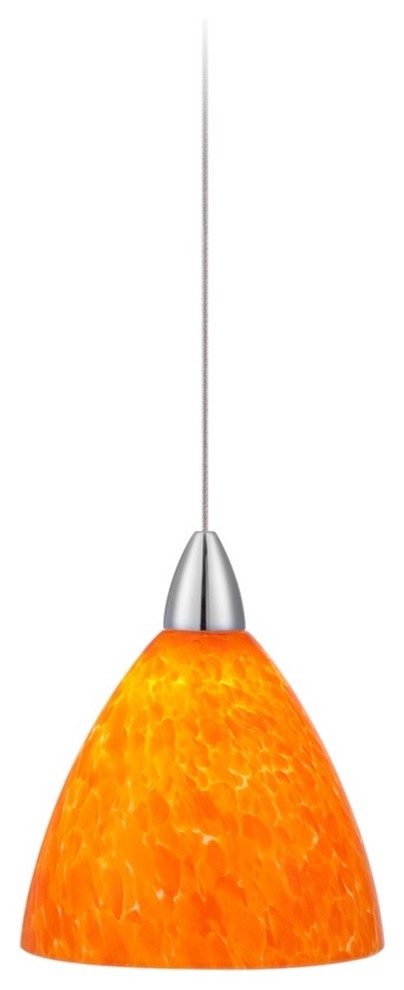 Contemporary Possini Euro Fiano Amber Art Glass LED Mini Pendant Light