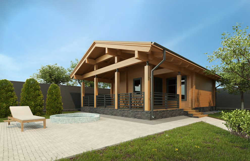 Одноэтажный дом из клееного бруса