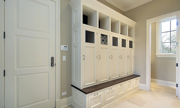 Wood Lockers With Doors Laundry Room Other