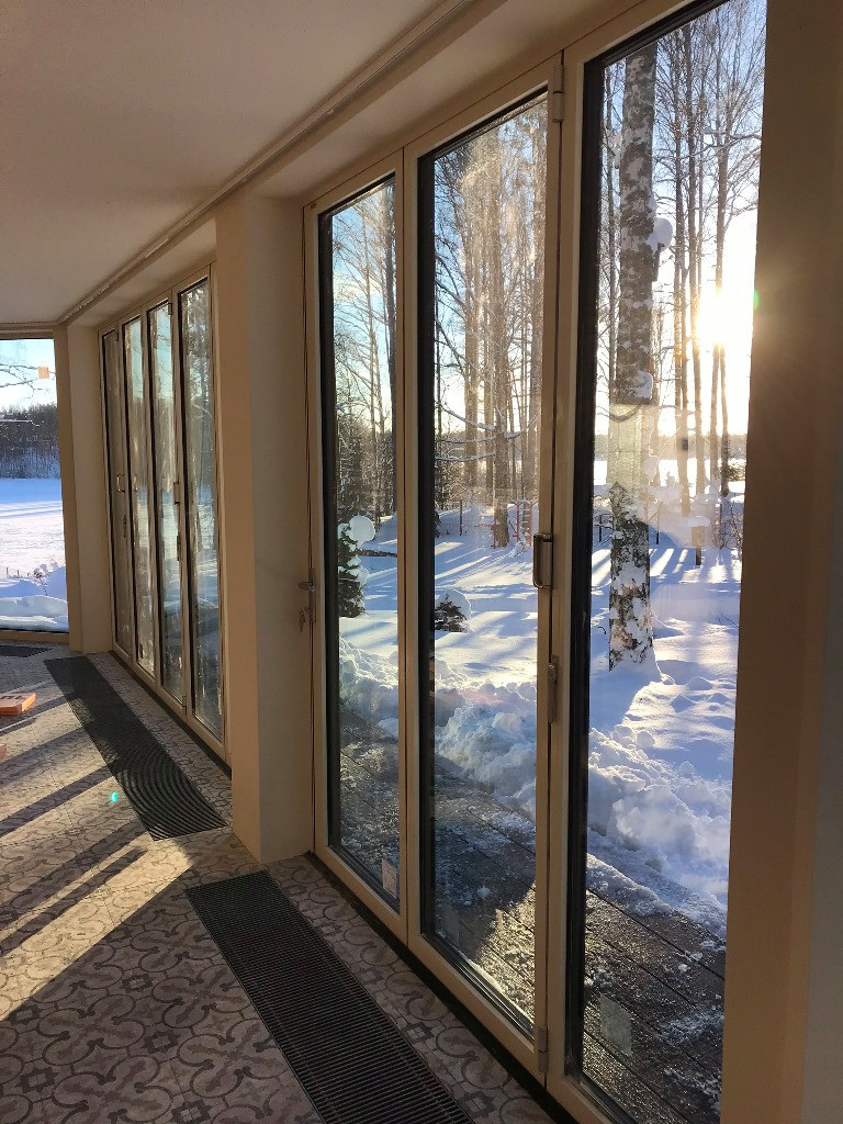 Зимний сад на берегу лесного озера