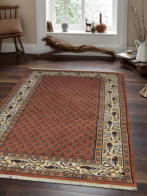 Rugsotic Carpets Hand Knotted Persian Wool Oriental Area Rug Pmir Rust