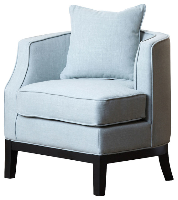 Laura Linen Corner Chair, Light Blue