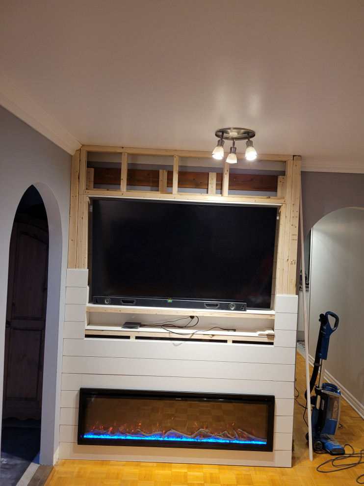 Media wall with Fireplace