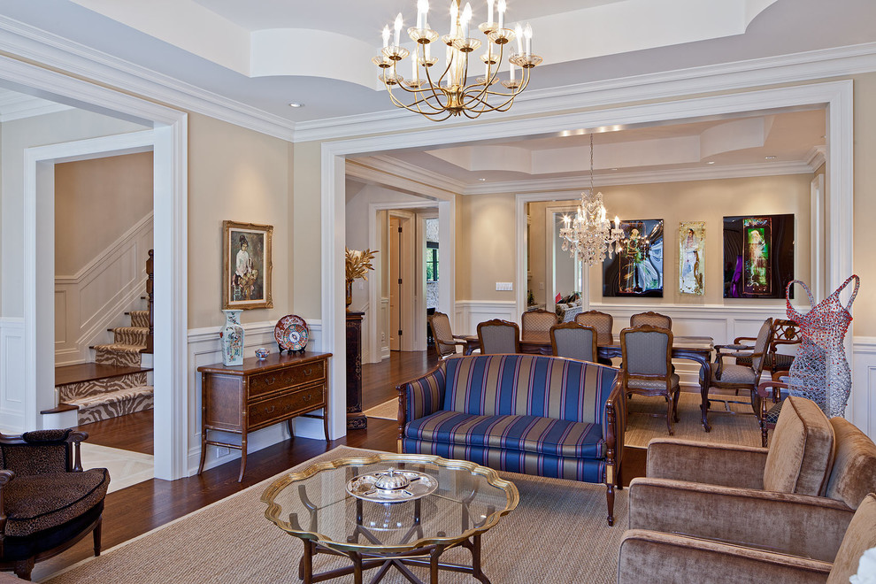 Photo of a traditional enclosed living room in Toronto with beige walls.