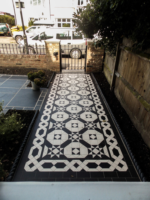 Victorian Floor Tiles british-colonial-garden