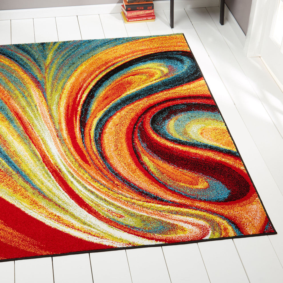 Splash Multi Area Rug, 7'10"x10'2", 7'10" X 10'2" Contemporary Area