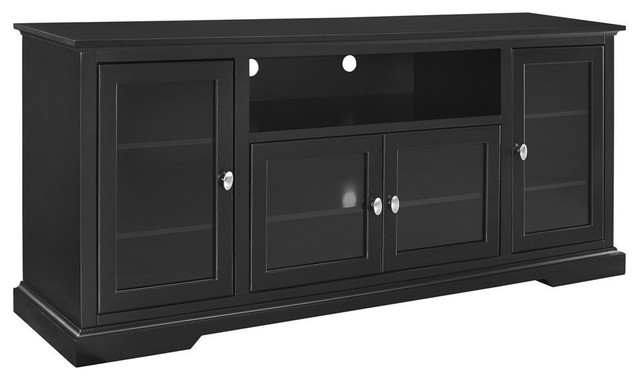 70 Black Wood Highboy Tv Stand Transitional Entertainment