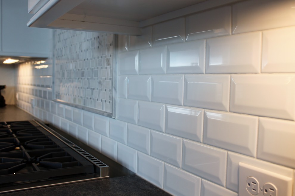 Example of a transitional kitchen design in Seattle