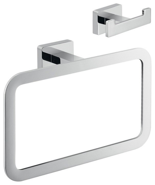 Chrome Bathroom Accessory Set Contemporary Towel Bars And Hooks by TheBathOutlet Houzz