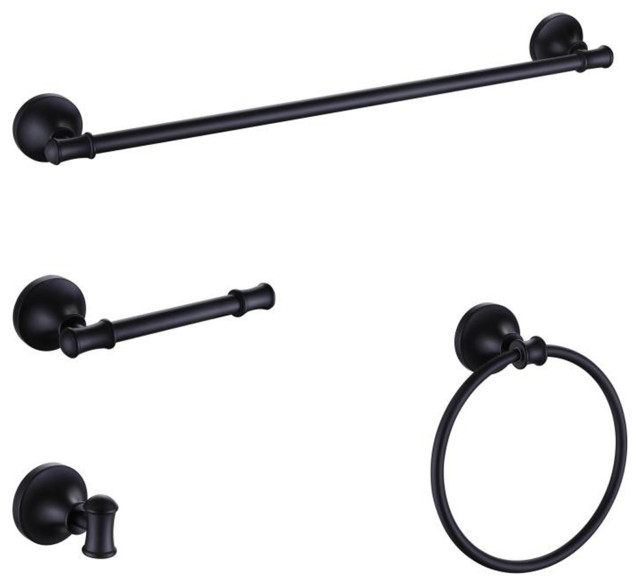 4Piece Bathroom Accessory Hardware Set Traditional Towel Bars And