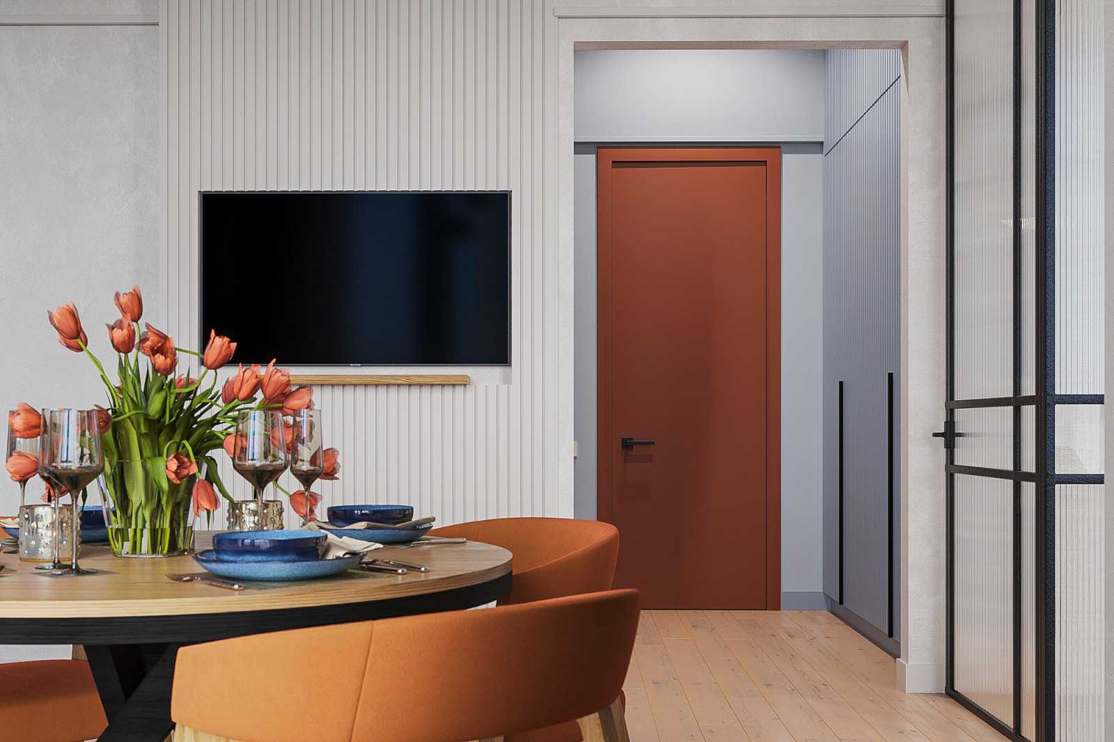 Оранжевое настроение. Квартира с панорамным видом 70 кв.м. в ЖК Дыхание