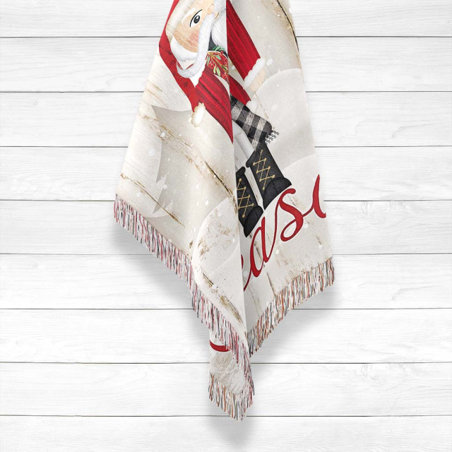 Laural Home Nutcracker Christmas Woven Throw with Fringe Edge, 50" X 60