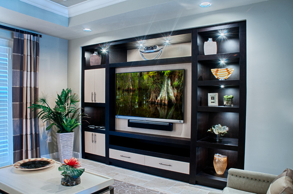 Custom Entertainment Center Naples Bay Resort - Contemporary - Living