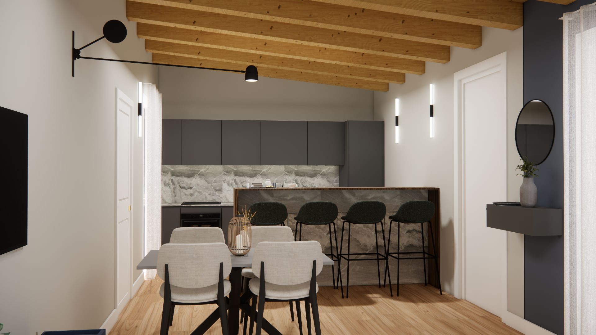 VIA CORTINA D'AMPEZZO | render - Cucina