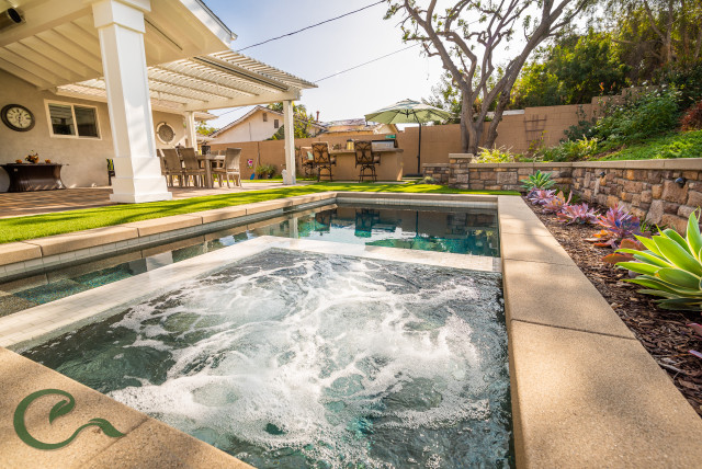 Pool w/ Flush Hot Tub contemporaneo-piscina