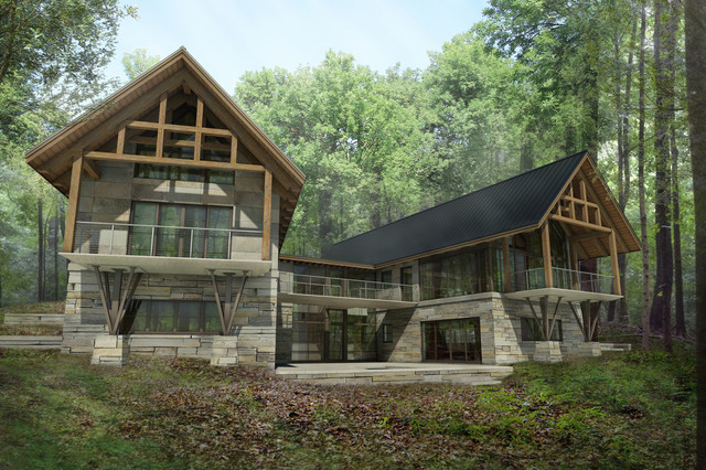 Traders Point Clearing rustic-rendering