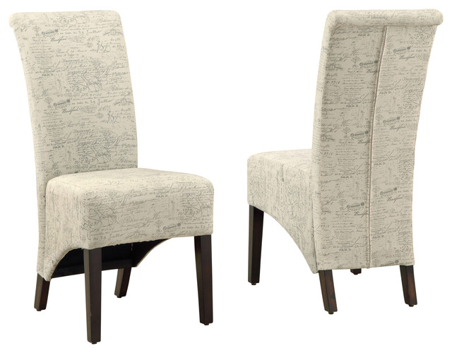 Monarch Specialties 1790fr Parson Chair In Vintage French Look Fabric Set Of 2