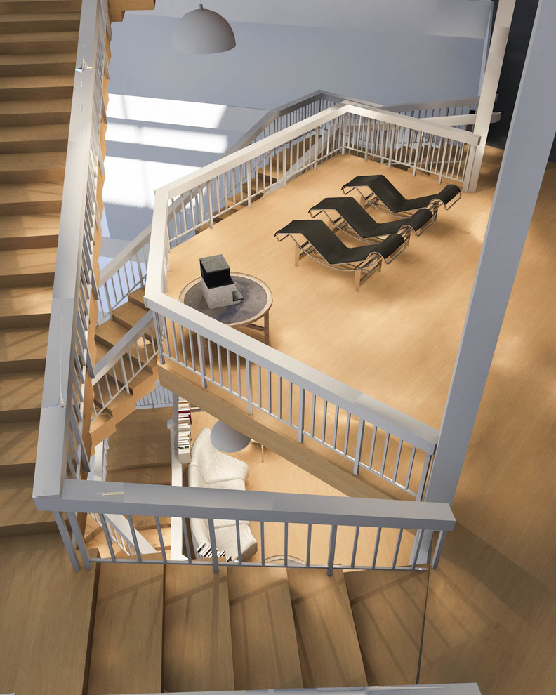 Die Treppe in der Lobby des Bürogebäudes