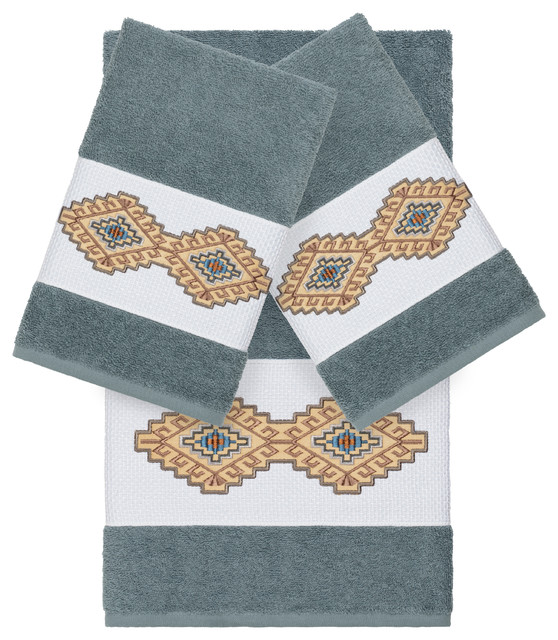 Gianna 3 Piece Embellished Towel Set - Southwestern - Bath ...