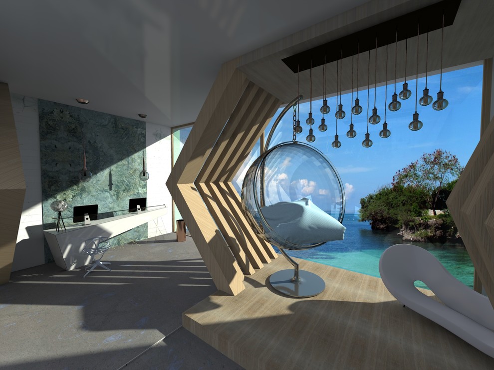 Лобби маленького отеля на море