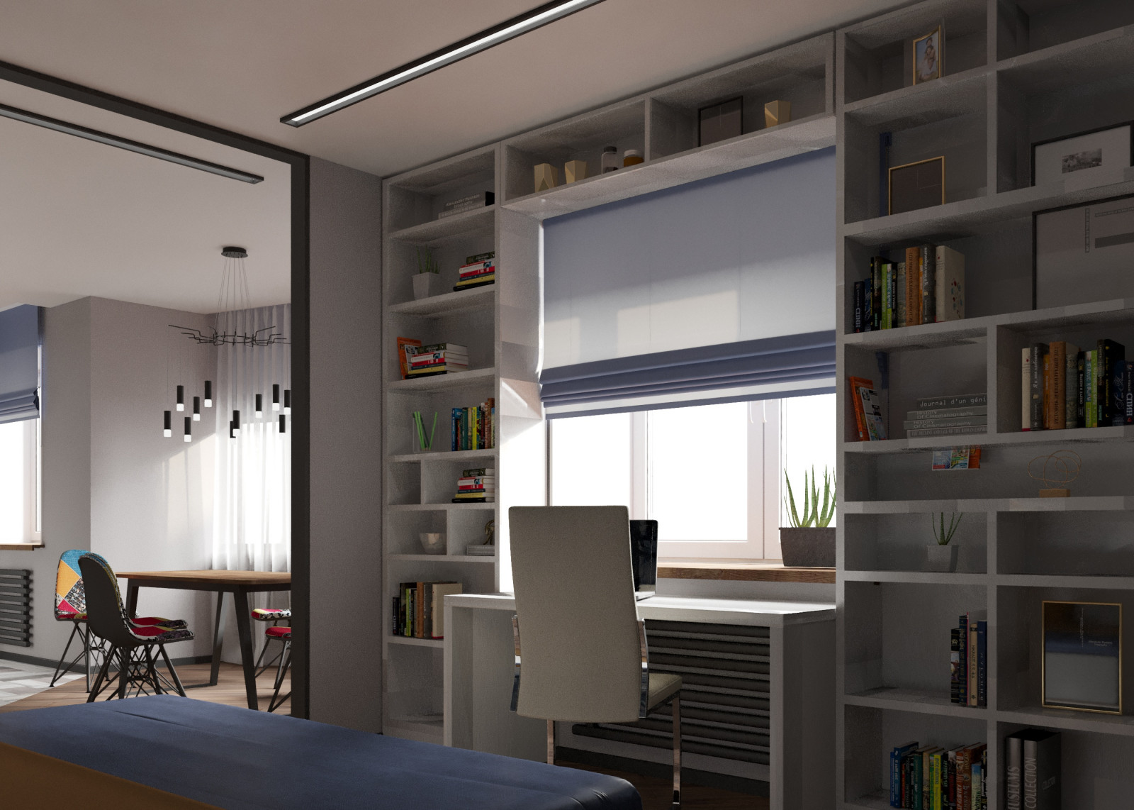 Интерьер двухуровневой четырехкомнатной квартиры