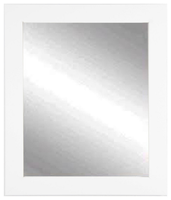 BrandtWorks Pure White Framed Entry Way Wall Mirror Transitional