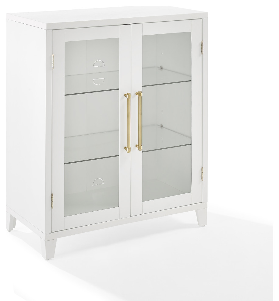 Roarke Stackable Glass Door Kitchen Pantry Storage Cabinet