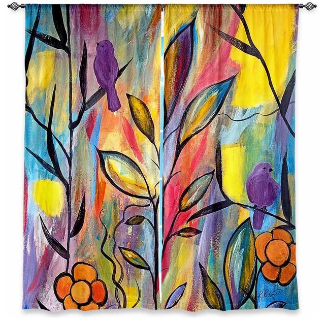 Watching and Waiting Window Curtains, 80"x61", Unlined