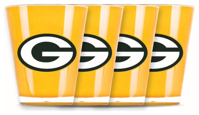 Green Bay Packers Glasses, Set of 4 - Contemporary - Shot ...
