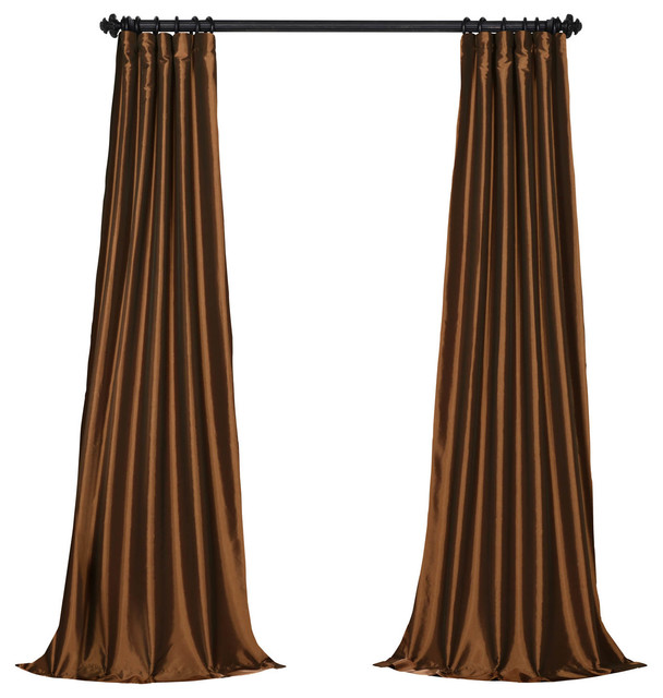 Copper Brown Fauxsilk Taffeta Curtain Single Panel Contemporary Copper Brown Fauxsilk Taffeta Curtain Single Panel