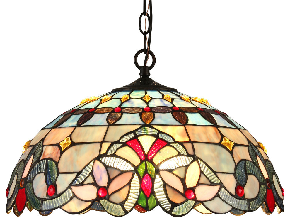 Grenville TiffanyStyle 2 Light Victorian Ceiling Pendant Fixture 18