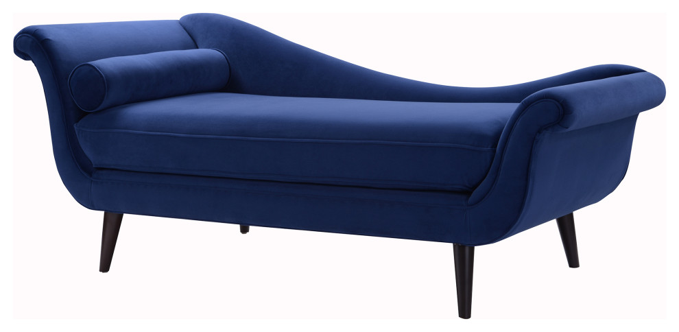 chaise lounge blue velvet