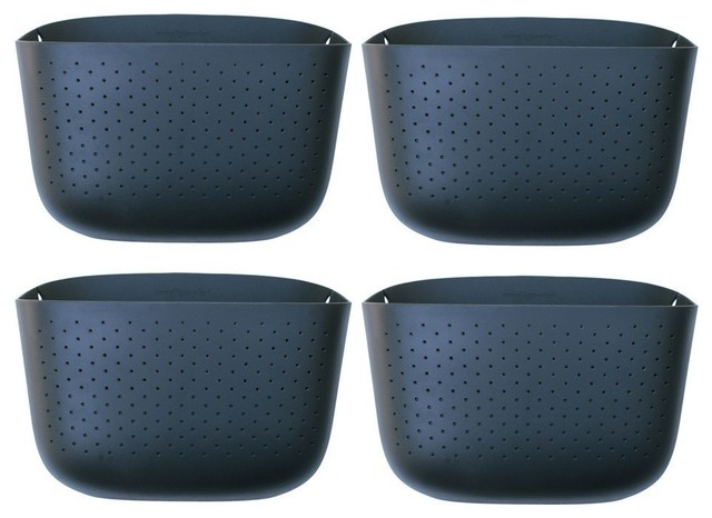 Woolly Pocket Living Wall Planter 4 Pack Gray Contemporary Woolly Pocket Living Wall Planter 4 Pack Gray Contemporary Outdoor Pots And Planters By Wallygro