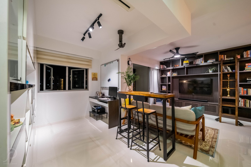 Design ideas for a contemporary home office in Singapore.