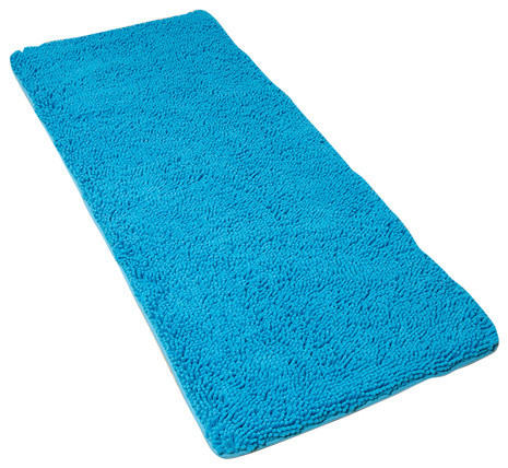 Lavish Home Memory Foam Shag Bath Mat 2-feet by 5-feet - Blue