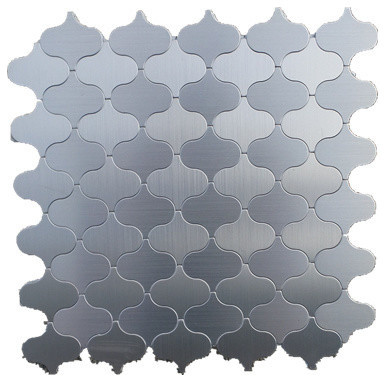 Moroccan Style Lantern Aluminum Peel and Stick Mosaic Tile, Silver, 22 Sheets