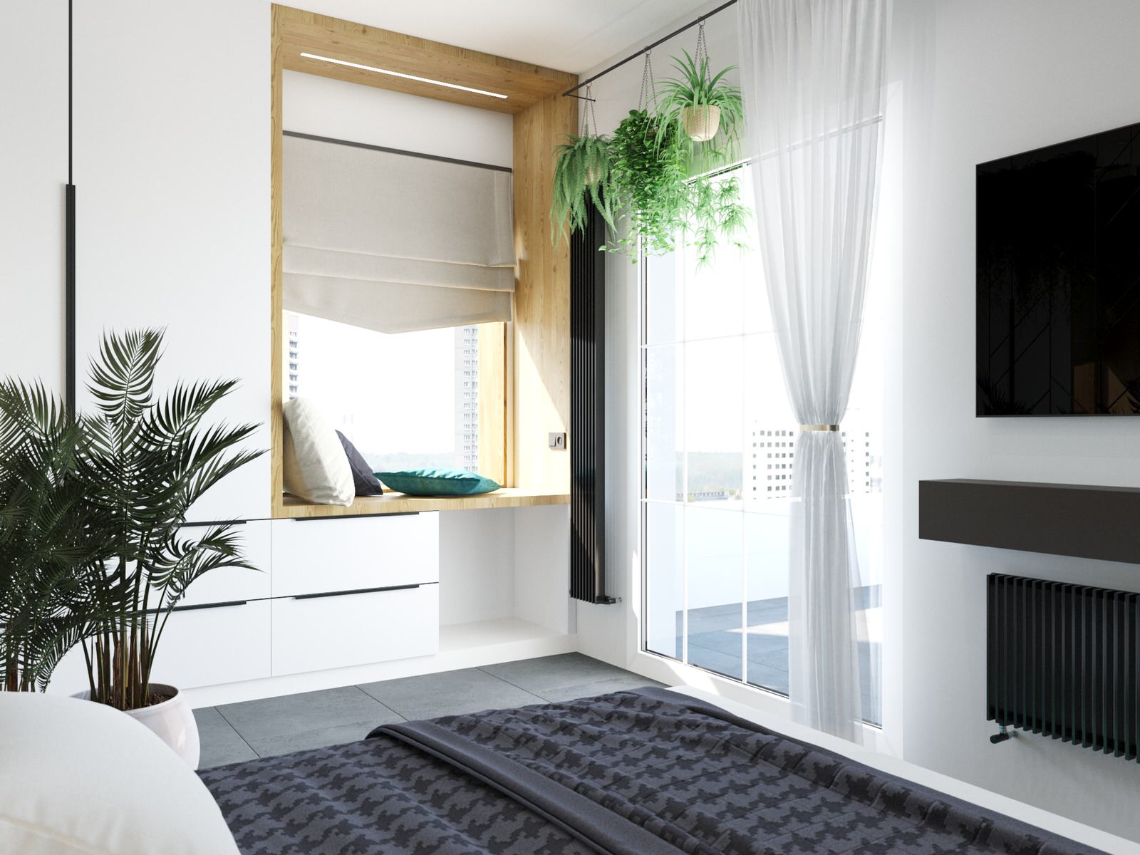 современная квартира "Белый квадрат"