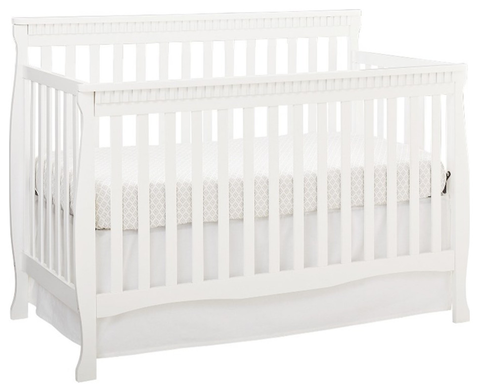 Westwood Design Emery Modern Wood Convertible Crib Slat in White Finish