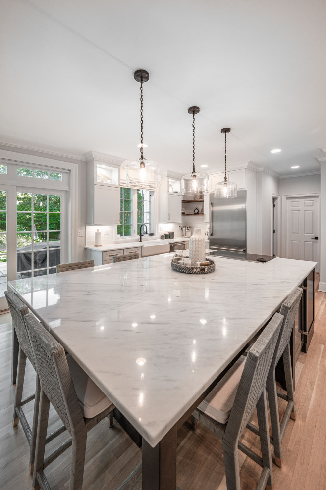 Weston White Kitchen and Laundry Room Dining Room New York by