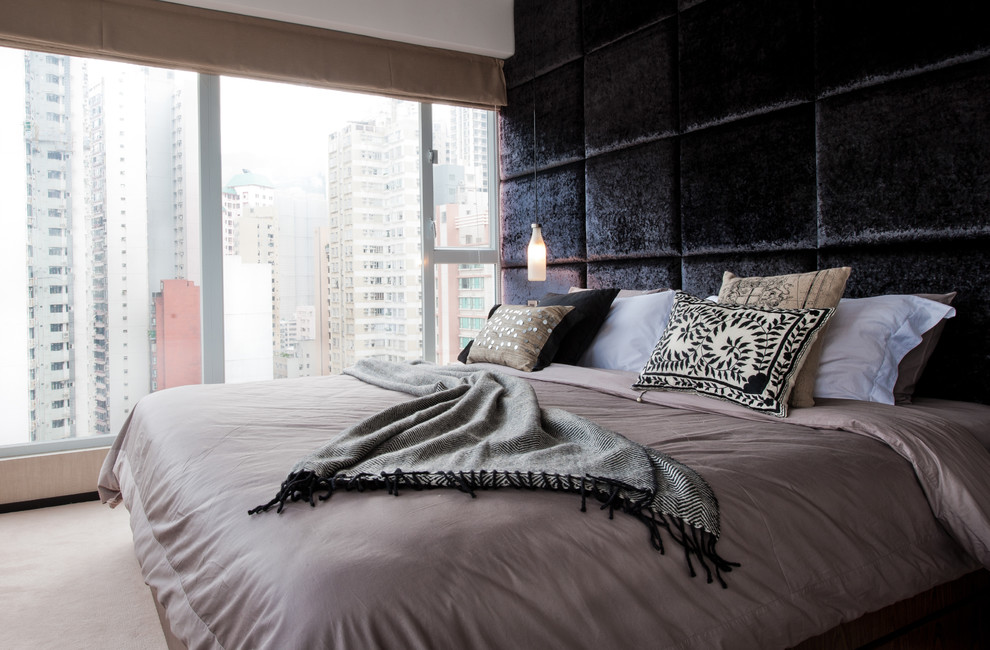 Design ideas for a contemporary bedroom in Hong Kong.