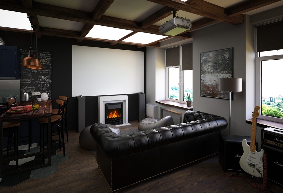 Проект двухэтажной квартиры в индустриальном стиле в ЖК АРТ, Москва.