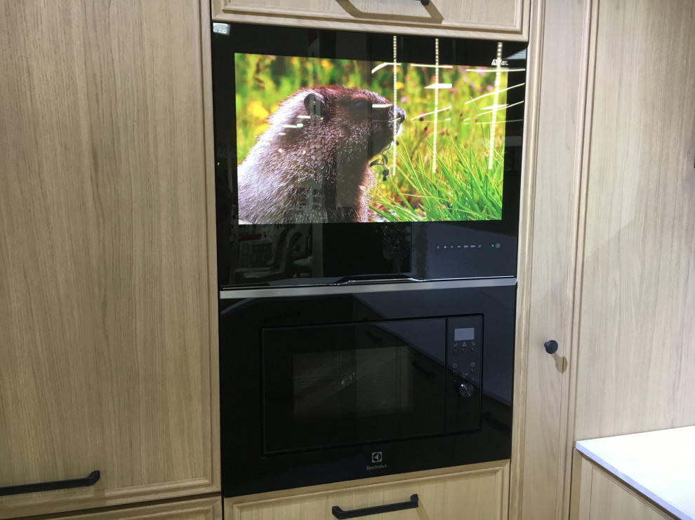 Kitchen cabinet door TV