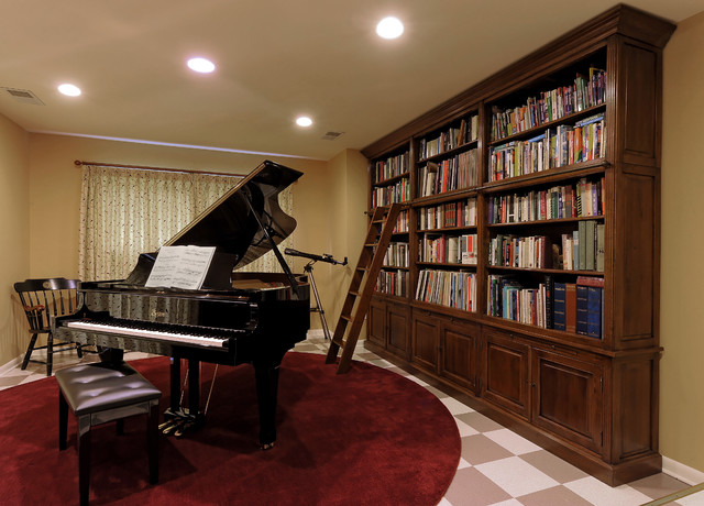 Bethesda Renovation Piano Room And Library Traditional Living