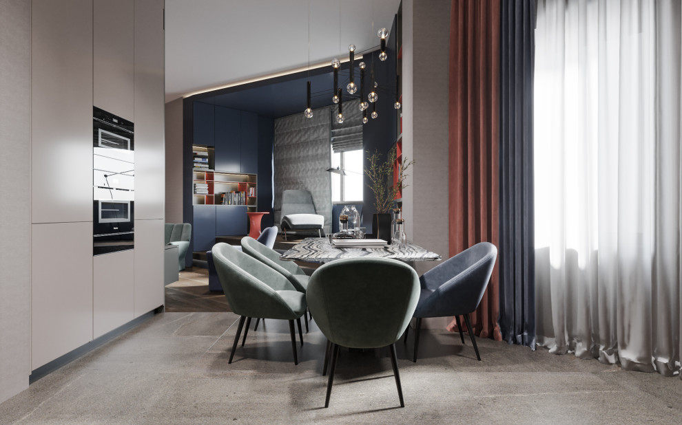 Студия в современном стиле  в колониальных тонах