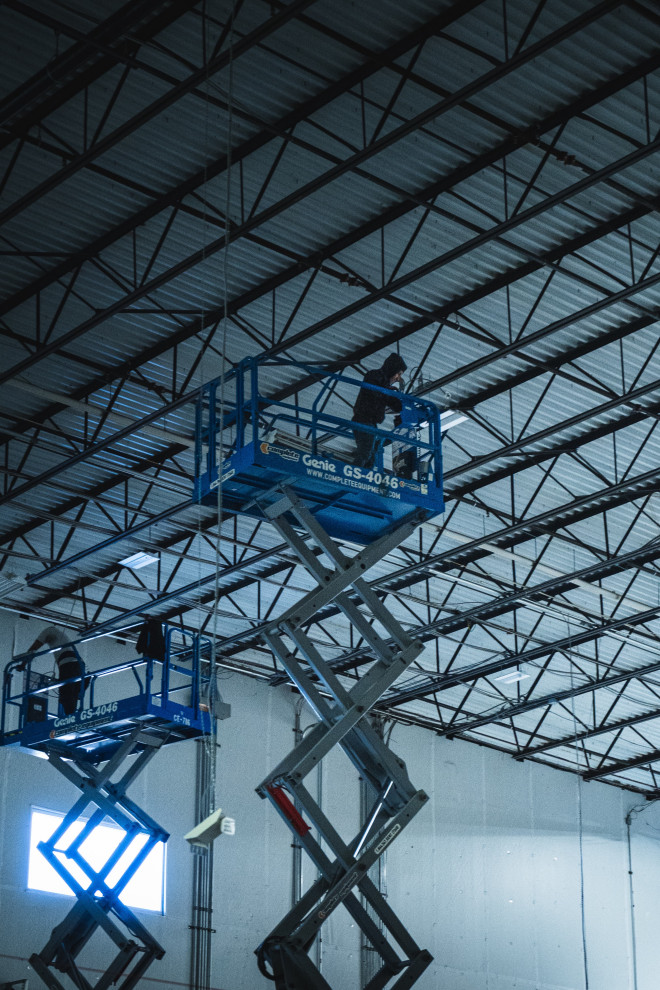 The Overnight Crew  finalizing a project at a fully functioning warehouse