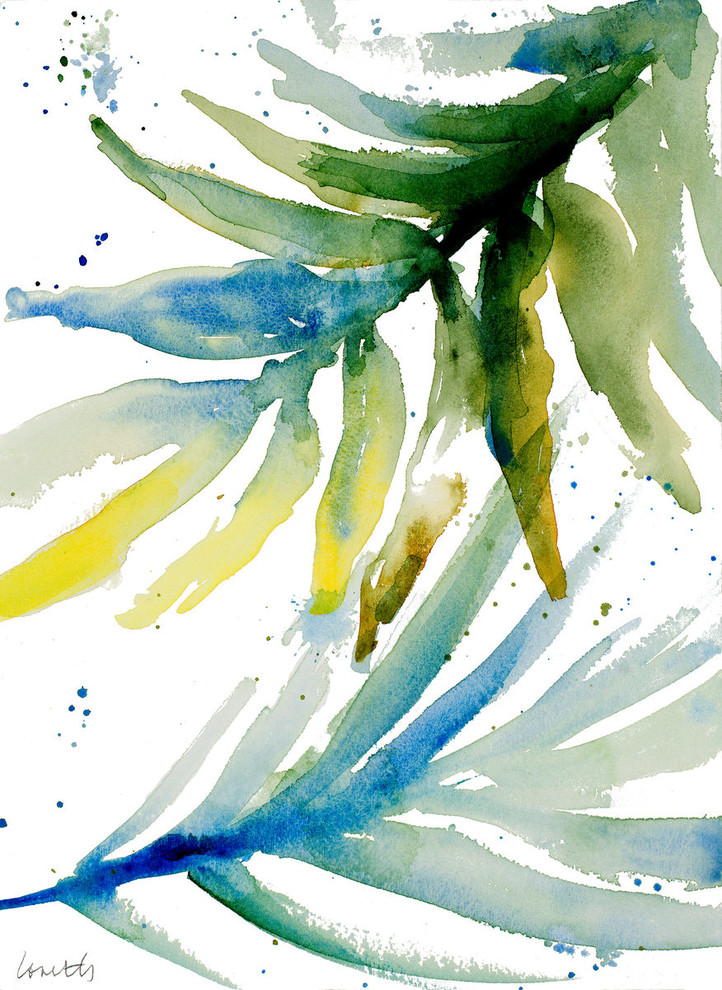 "Blue Green Palm Fronds II" Canvas Art, 16"x24"